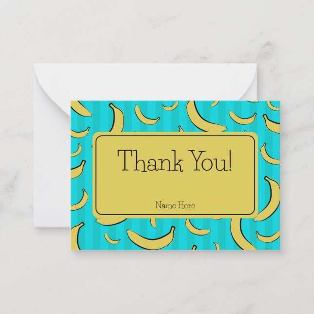 Banana Pattern Flat Note Card (Front)