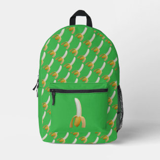 Banana Pattern Green Background Printed Backpack