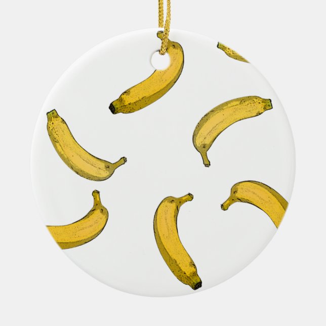 Banana pattern sketch version ceramic ornament (Front)