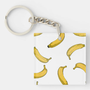 Banana pattern sketch version keychain