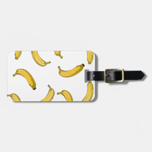 Banana pattern sketch version luggage tag