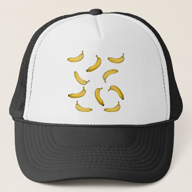 Banana pattern sketch version trucker hat (Front)