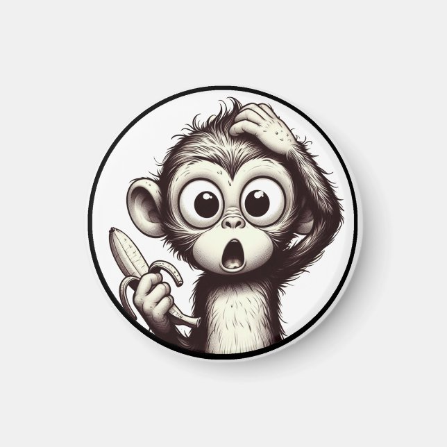 "Banana Peel Crisis Monkey" Magnet (Front)