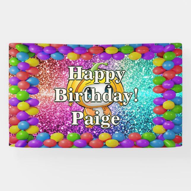 Banana Personalized character birthday banner (Horizontal)