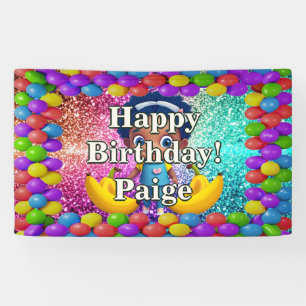 Banana Personalized character birthday banner