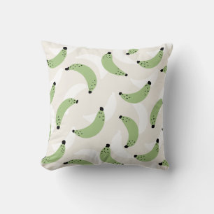 Banana Pop Sage Green Throw Pillow