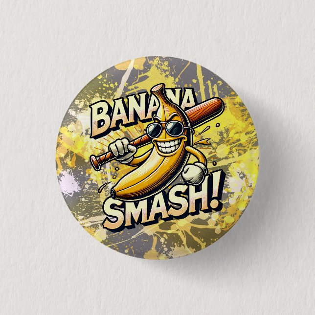 Banana Power-Up 1 Inch Round Button (Front)