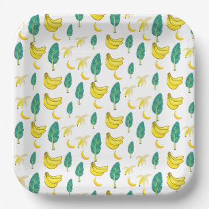 Banana Print Paper Plates