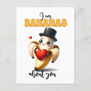 banana Punny Funny Valentine Postcard