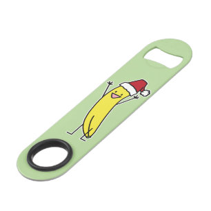 Banana Santa hat cheering Christmas holiday Speed Bottle Opener