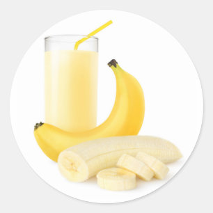 Banana shake classic round sticker