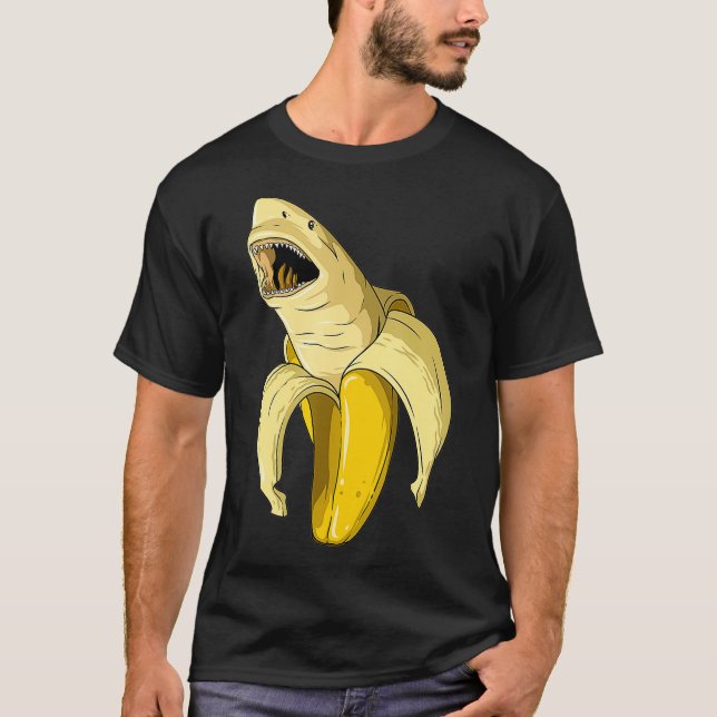 Banana Shark Banana Themed Party Shark Themed Part T-Shirt (Front)