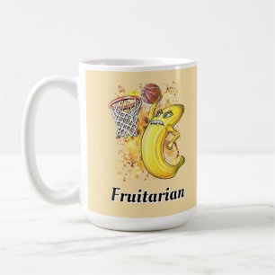 Banana Slam Dunk Hand-Drawn Artwork Customizable Coffee Mug
