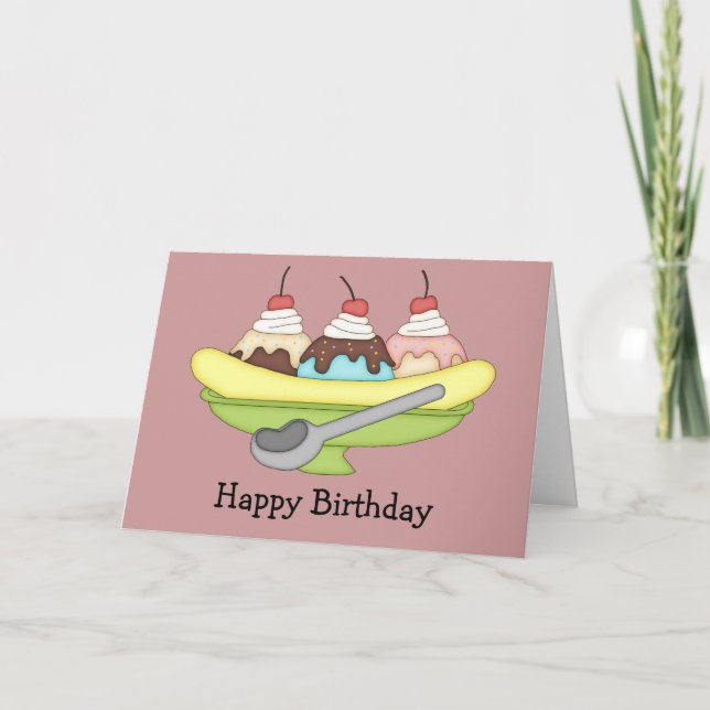 Banana Split Birthday Card (Front)