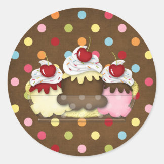 banana split classic round sticker