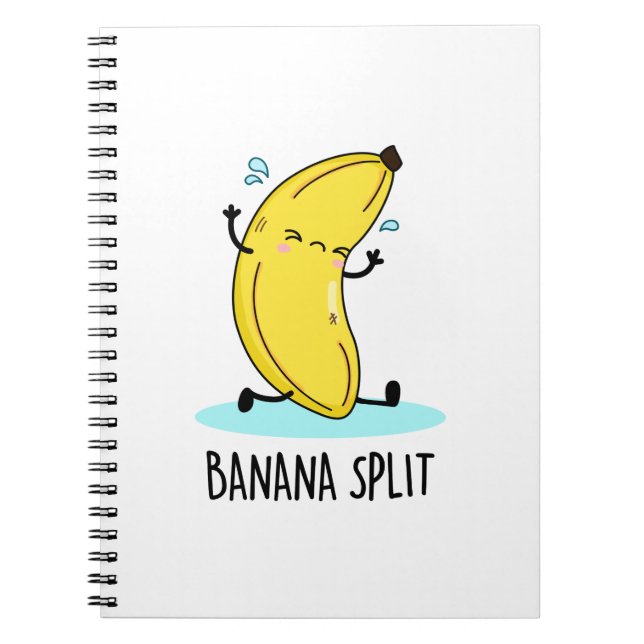Banana Split Cute Dancing Banana Pun Notebook (Front)