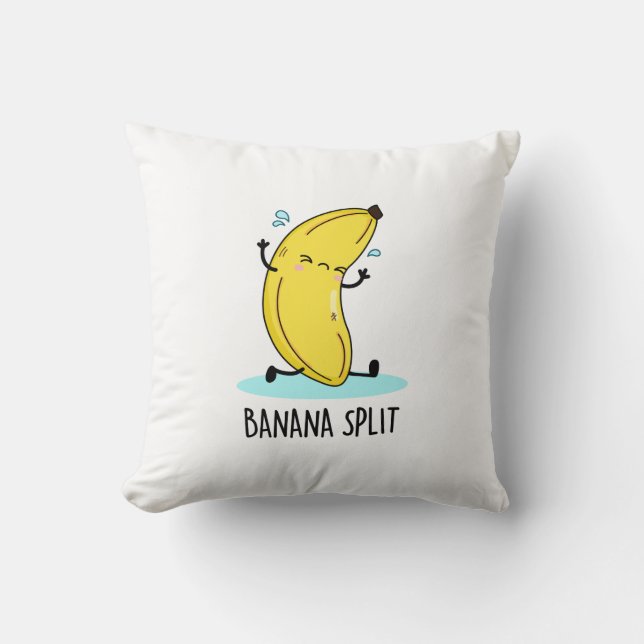Banana Split Funny Dancing Banana Pun  Throw Pillow (Front)