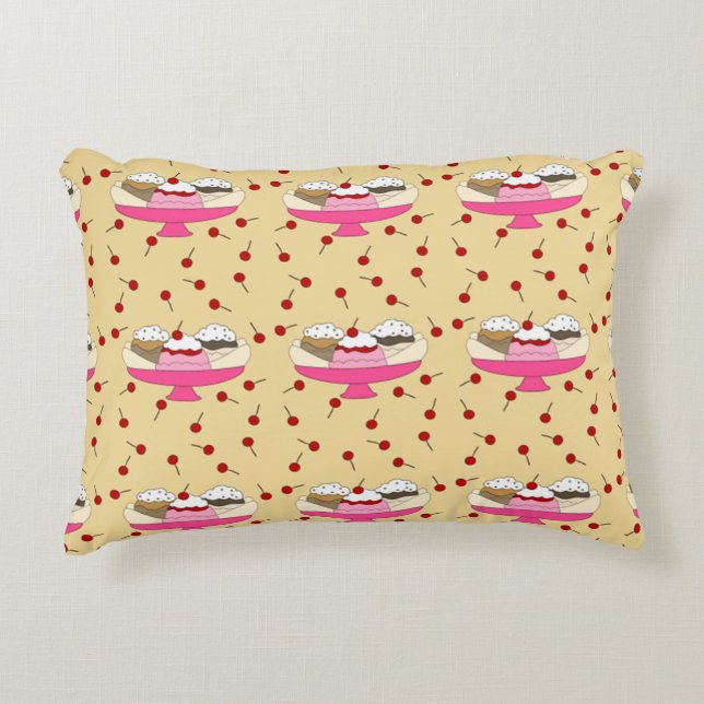 Banana Split Print Decorative Pillow (Front)