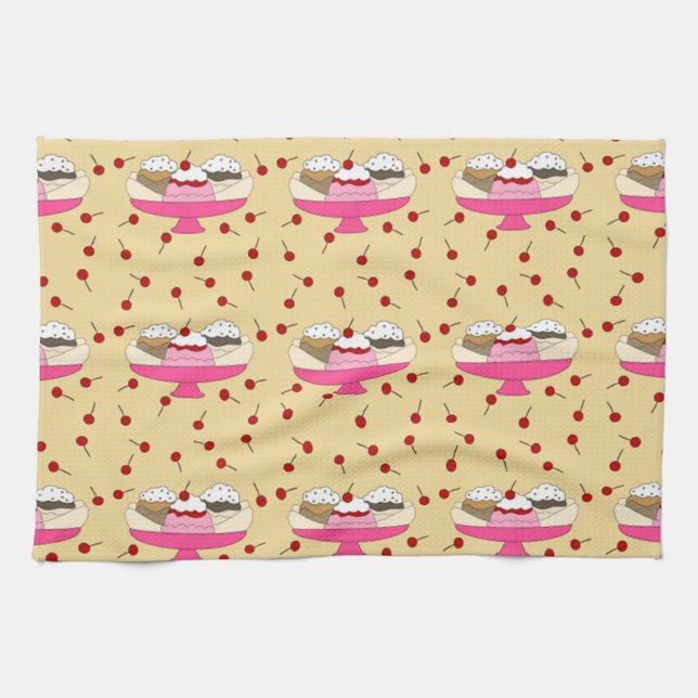 Banana Split Print Kitchen Towel (Horizontal)