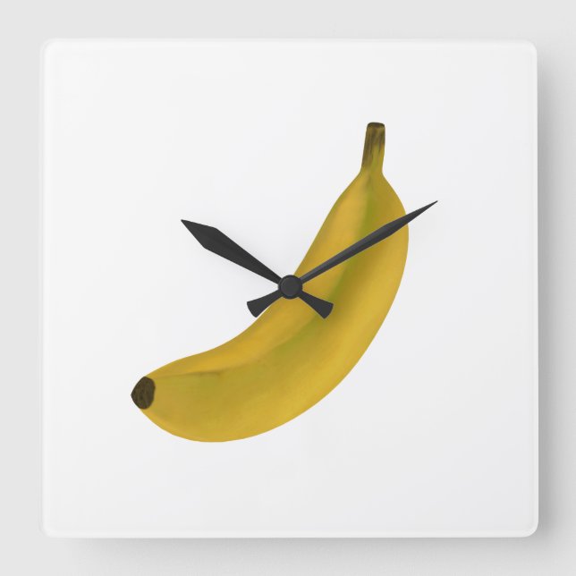 Banana Square Wall Clock (Front)