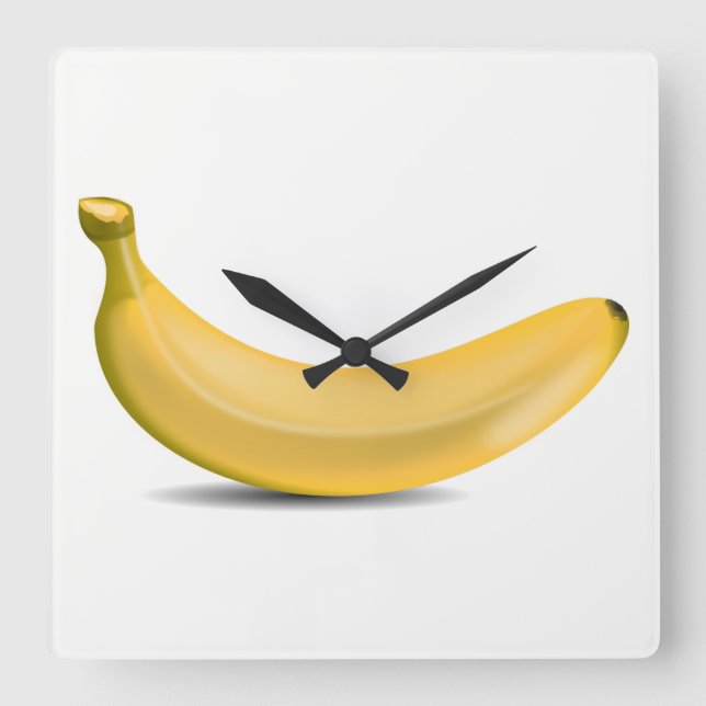 Banana Square Wall Clock (Front)