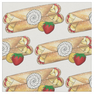 Banana Strawberry Crêpes French Food Cuisine Crepe Fabric