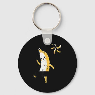 Banana Throwing Away Peel Funny Fruit Meme Men Wom Keychain