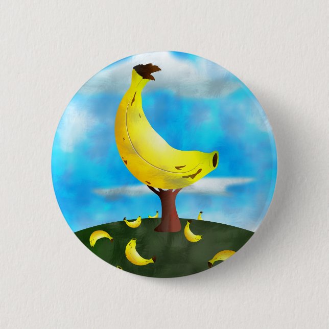 Banana Tree 2 Inch Round Button (Front)