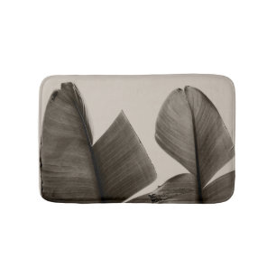 Banana Tree Leaves in Sepia Bath Mat