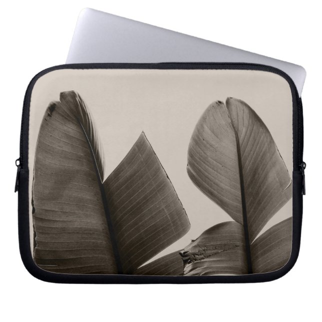 Banana Tree Leaves in Sepia Laptop Sleeve (Front)