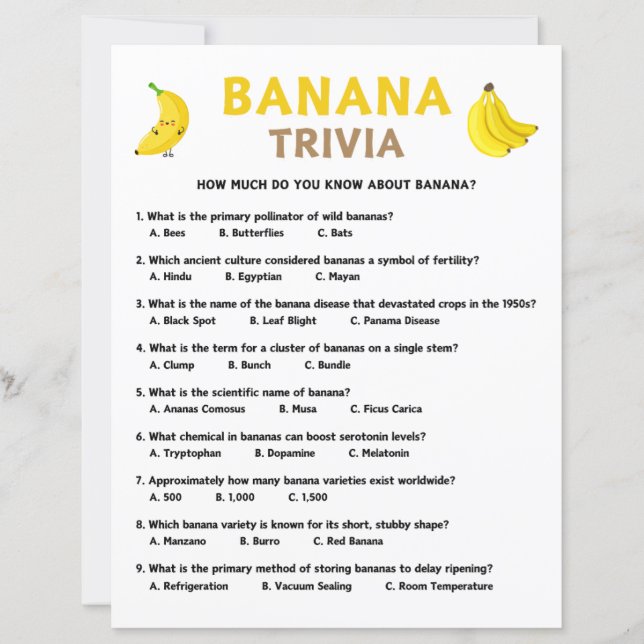 Banana Trivia Game (Front)