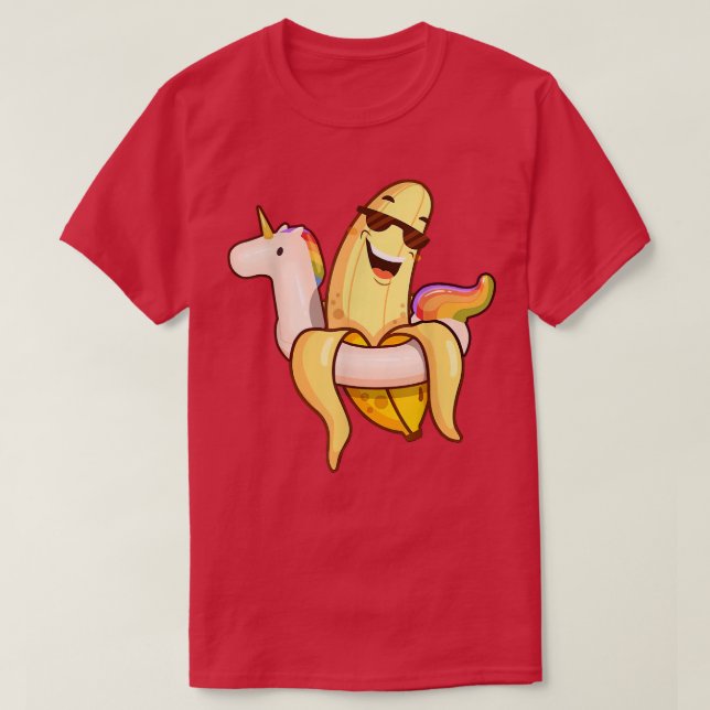 Banana Unicorn Float Summer Tropical Fruit Hawaii  T-Shirt (Design Front)