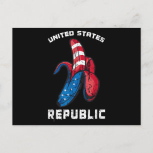 Banana US Flag Patriot America Worst United States Holiday Postcard