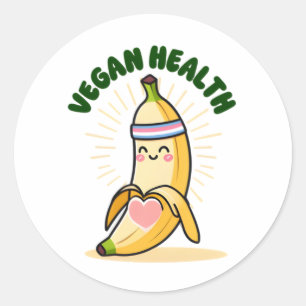 Banana vegan classic round sticker