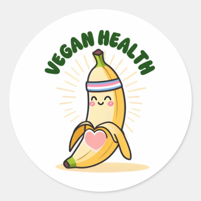 Banana vegan classic round sticker (Front)