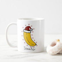 Banana with Christmas hat Personalized Name