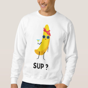 Banana with glasses fruit vegetarians vegans banan sweatshirt