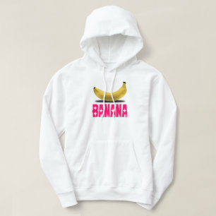 BANANA WITH PINK TEXT HOODIE
