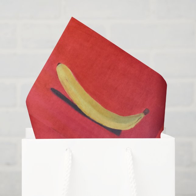Banana with red Background Tissue Paper (Gift Bag)