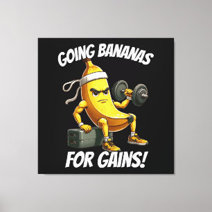 banana working out canvas print