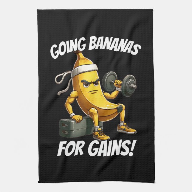 banana working out kitchen towel (Vertical)