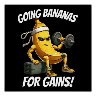 banana working out poster
