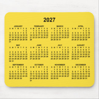 Banana Yellow 2027 Calendar Mouse Pad