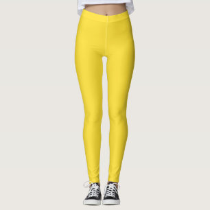 Banana Yellow Colour Solid Plain Leggings