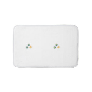 Banana Yellow, Dark Blue Green, decorative Bath Mat