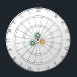 Banana Yellow, Dark Blue Green, decorative Dartboard<br><div class="desc">Dartboard</div>
