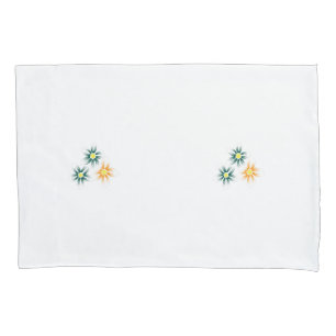 Banana Yellow, Dark Blue Green, decorative Pillowcase