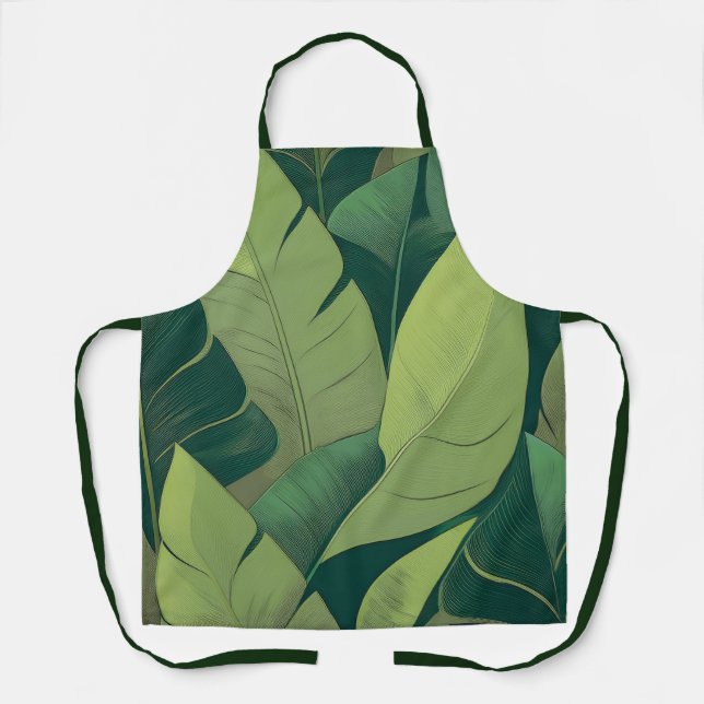 Bananarama Hawaiian Banana Leaves Apron (Front)