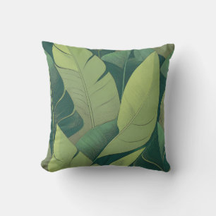 Bananarama Hawaiian Banana Leaves (Reversible) Outdoor Pillow