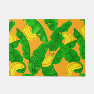 Bananas and leaves watercolor design doormat